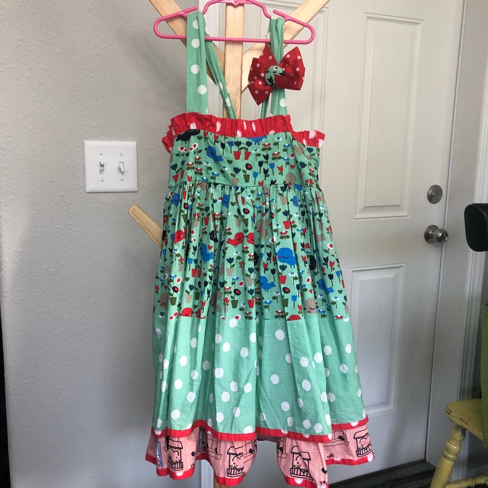 Jelly the Pug dress with hair clip. Size 8 $20